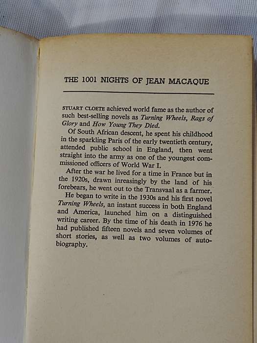 Book: Stuart Cloete: The 1001 Nights of Jean Macaque