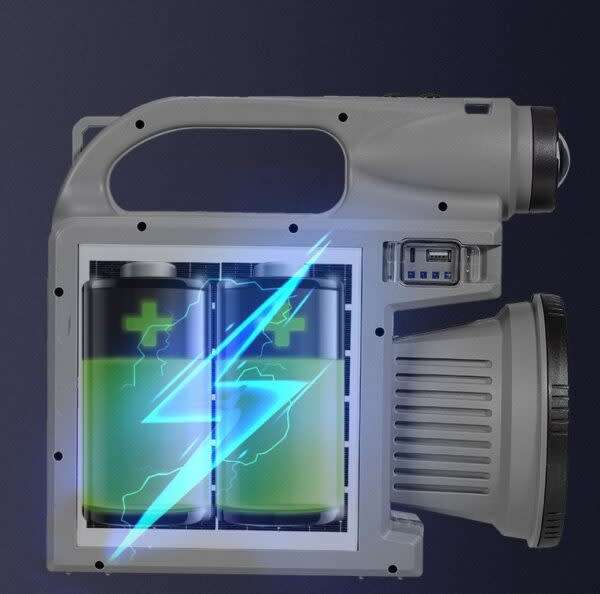 Solar Large Outdoor Handheld Light With Optional Colors Of White Light, Warm White Light, Red Light