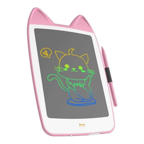 Children`s Cat-Ear Writing/Drawing Tablet With Stylus 10 Inches