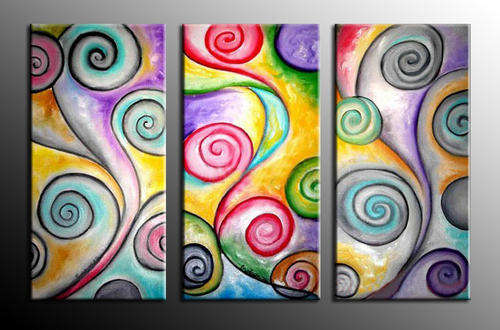 Hand-painted Canvas Oil Painting Abstract Modern Flowers Colorful G3119