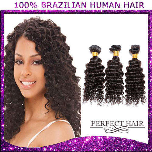 PERFECT HAIR Brazilian Unprocessed virgin human hair,Deep wave ,12"-30" 300g