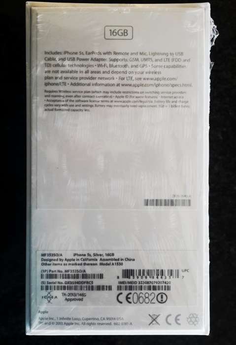 Apple iPhone 5s - 16GB - Silver [new in sealed box]
