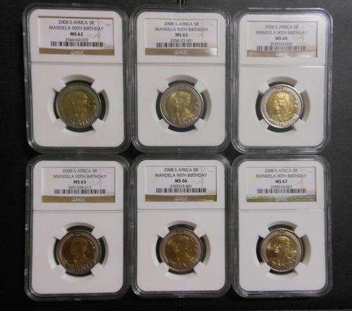 SUPER RARE !! Yours Now !!!! Nelson Mandela 90th NGC MS 62, 63, 64, 65, 66 and 67 Coins !!!!!!