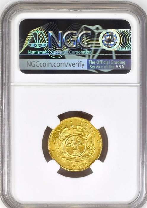 S. Africa: 1898 ZAR Gold Pond NGC Certified MS61