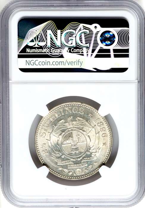 S. Africa: 1896 ZAR 2.5 Shillings (Halfcrown) NGC Certified MS64 (Finest Known)