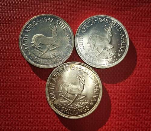 SILVER CROWN SET IN MINT STATE CONDITION. 1947/48/49. BID IS PER CROWN TO TAKE 3.