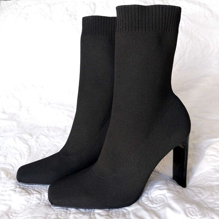 ZARA SOCK ANKLE BOOTS - BLACK