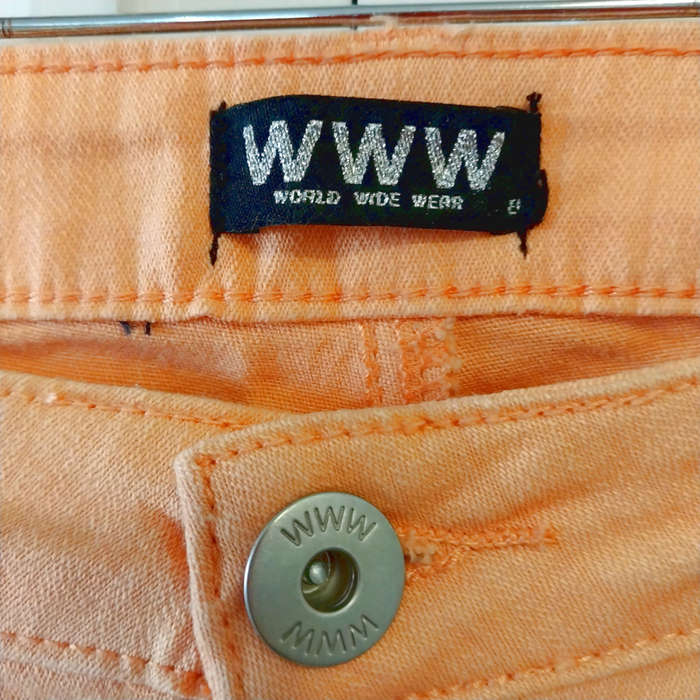 FOSCHINI WORLD WIDE WEAR LOW-RISE STRETCH SKINNY JEANS - THE MOST GORGEOUS PEACH COLOUR