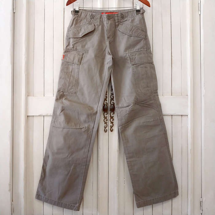 IMPORTED MOLECULE MID-RISE CARGO/UTILITY PANTS - GREY