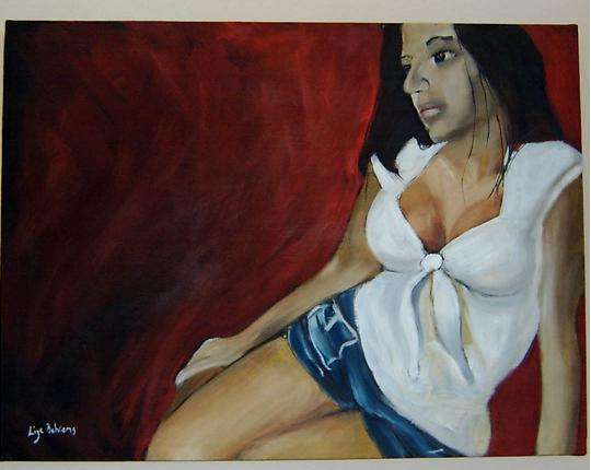 Special  - Delila - Sexy woman - R - nice painting - value for money- Lize Behrens 80x60x5