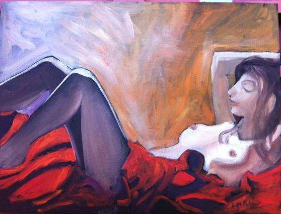 R - Stock clearance - 1 week -Nude - Dear to be sexy - Lize Behrens- New painting 80x60x4.5cm
