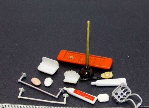 Miniature Dollhouse 1/12" scale - bathroom accessories
