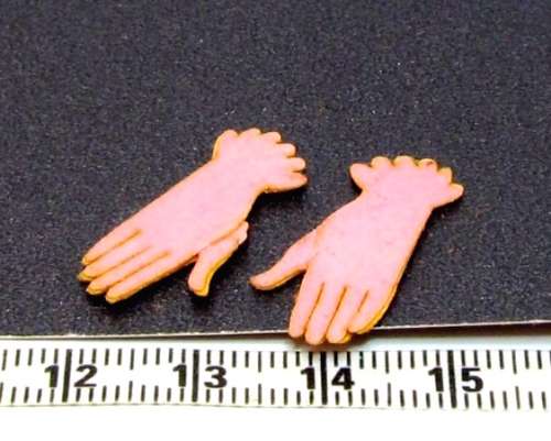 Miniature Dollhouse 1/12" lady pink faux gloves