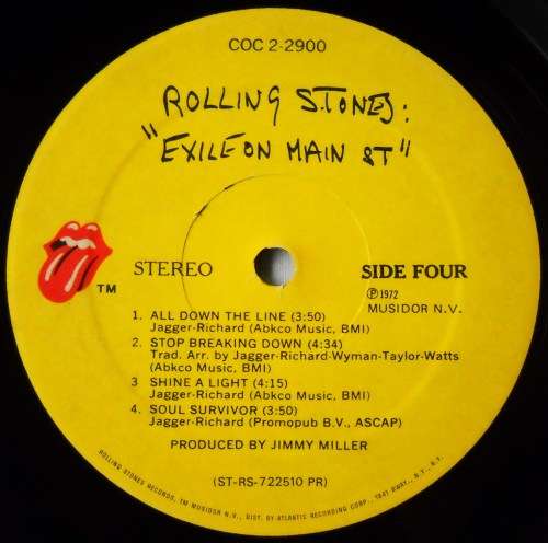 ROLLING STONES - EXILE ON MAIN ST. -DBL LP-GATEFOLD-USA- EXC / EXC / VG+  - WITH BOTH COLOUR INNERS