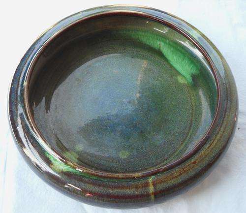 GLOBE POSY BOWL-BLUE & GREEN-24 CM WIDE-EXCELLENT CONDITION