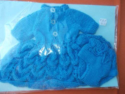 Baby Love doll knitted blue dress + panty set