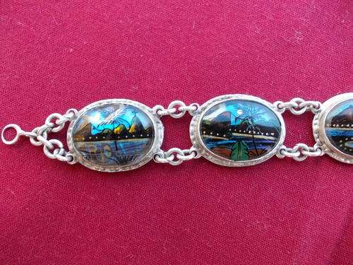 Vintage Sterling Silver Alfano Brasil Butterfly Wing Bracelet
