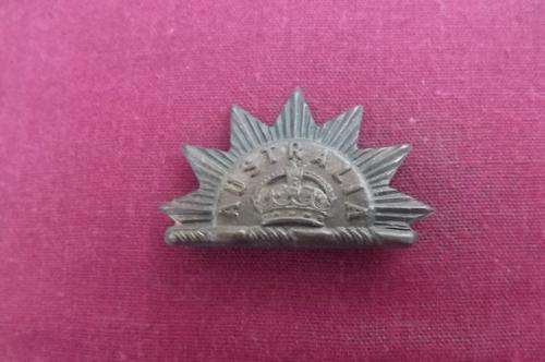 WW1 Australian Rising Sun Collar Badge - both lugs in tact