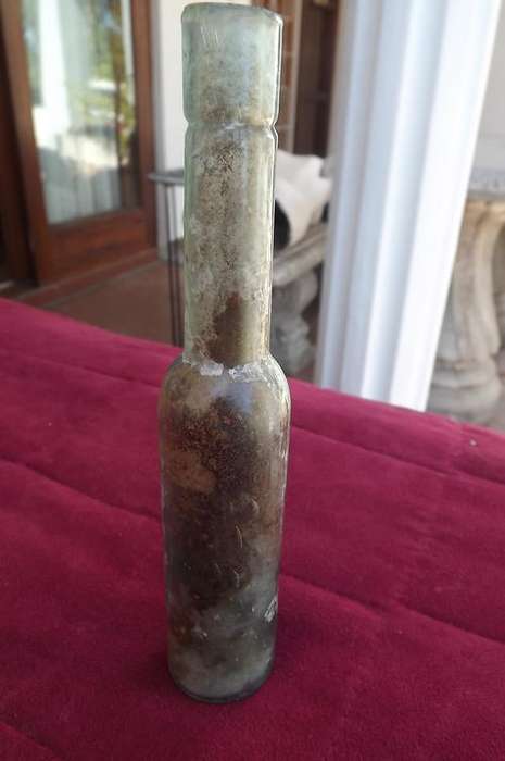 Vintage Glass Bottle - height 15.5cm