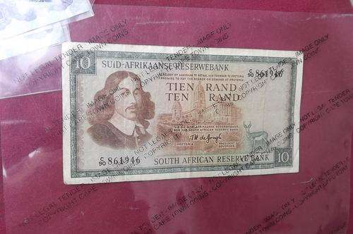 SA R10 Note with Springbok Watermark signed de Jongh - good condition