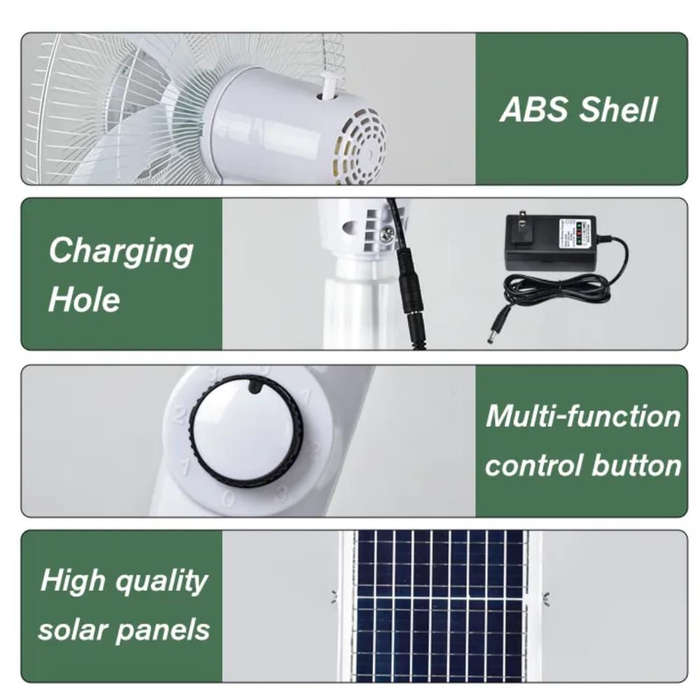 16inch Standing Solar Rechargeable Fan