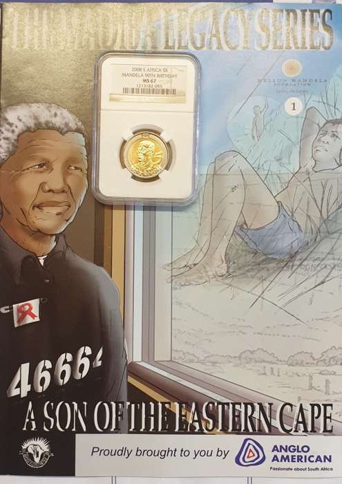 NGC GRADED MS67 Mandela 90th Birthday R5 Plus THE MADIBA LEGACY SERIES COMIC No.1 in new condition.