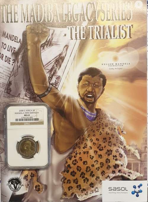 NGC Graded MS 63 Mandela 90th Birthday Coin PLUS The Madiba Legacy Series Comic No.4 as new conditon