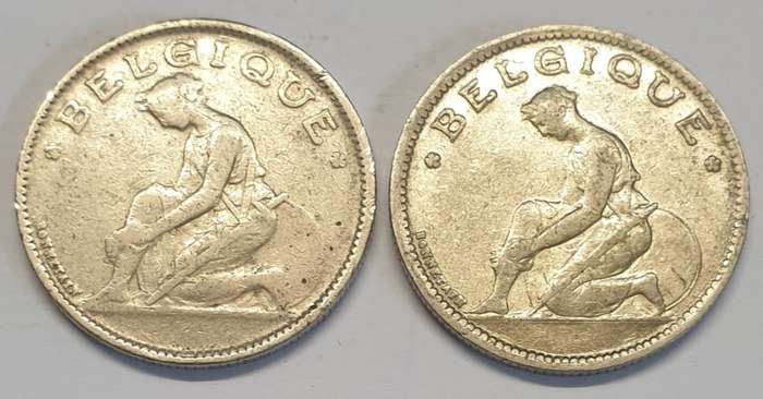 1922 and 1933 Belgium 1 Franc coins as per images ! #French Text ! Bid is for the both coins !!
