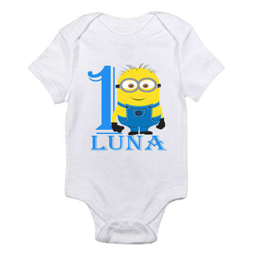 minion birthday- add age and name - BABY Onesie