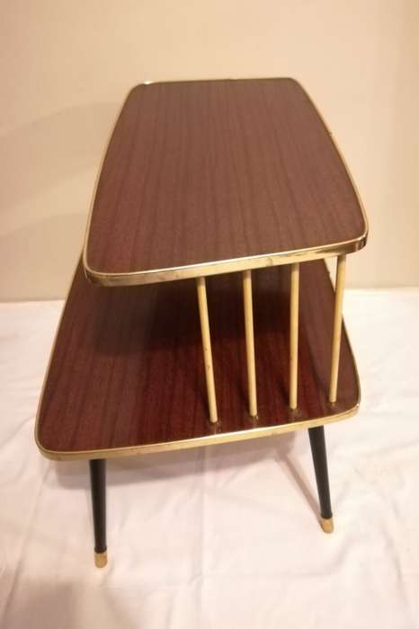 1950's side table with gold edging