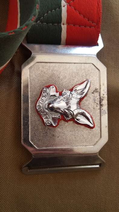 SADF era SA Army Tac Intelligence Corps stable-belt - period worn item (red backing) - > 1m length
