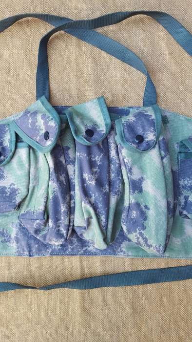 on auction a new custom made Zim splotch camo in nylon chest webbing sized for 6 AK 47 or R4/5 mags