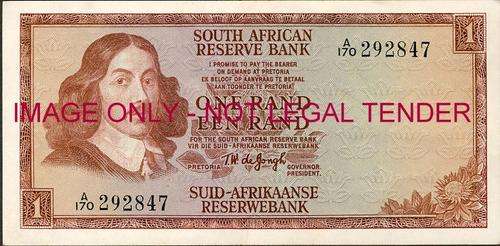 **TW de Jongh First Issue One Rand***!!!unc condition!!!Brand new!!!