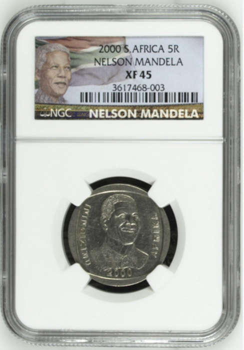 **2000 MANDELA XF45 NGC GRADED** VERY RARE GRADE ONLY 93 GRADED**