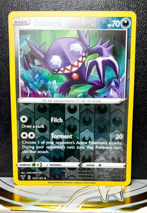 Pokemon Card - Sableye 105/185 - Reverse Holo