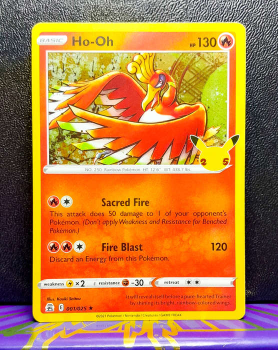 Pokemon Card - Ho-Oh 001/025 - Holo Rare - Celebrations 25th Anniversary