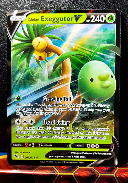 Pokemon Card - Alolan Exeggutor V 005/078 - Holo Foil