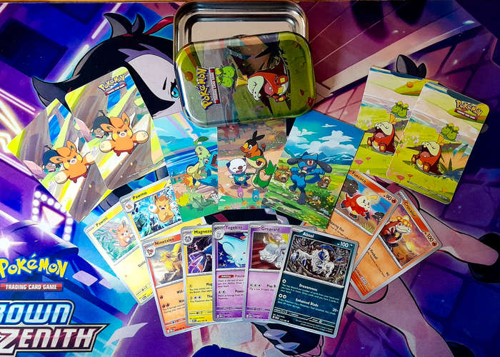 Pokemon Cards TCG - Tin & Stickers Bundle