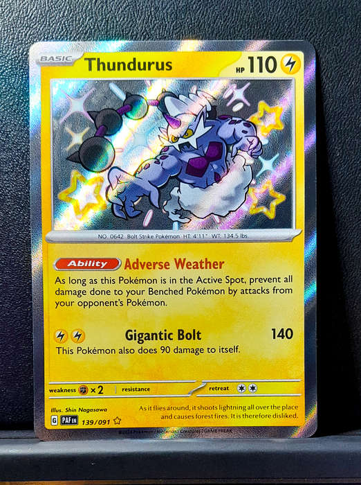 Pokemon Card - Thundurus 139/091 - Baby Shiny - Paldean Fates