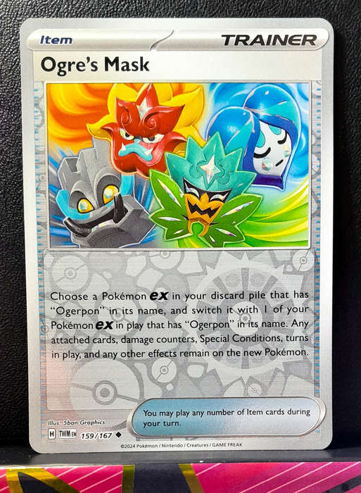 Pokemon Card - Ogre`s Mask 159/167 - Reverse Holo Trainer - Twilight Masquerade