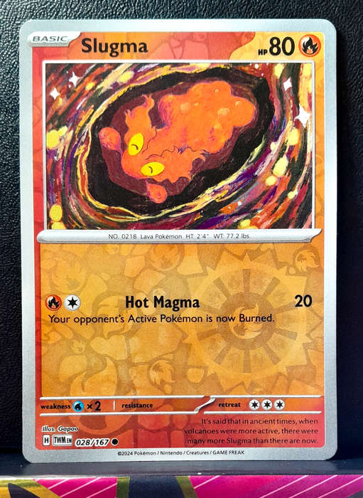 Pokemon Card - Slugma 028/167 - Reverse Holo - Twilight Masquerade