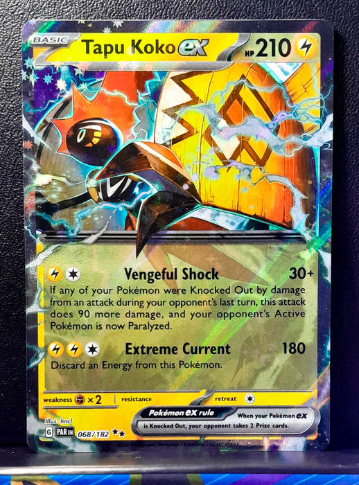 Pokemon Card - Tapu Koko EX 068/182 - Holofoil double Rare - Paradox Rift