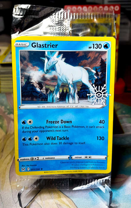 Pokemon Cards - Glastrier 051/196 - Lost Origins - Christmas Promo Holofoil (Sealed)