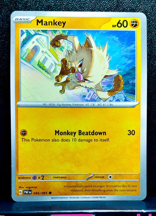 Pokemon Card - Mankey 045/091 - Paldean Fates