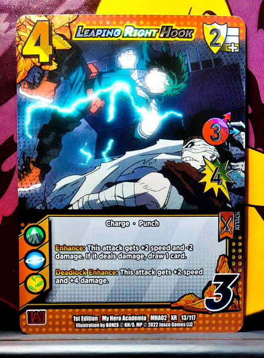 My Hero Academia CCG - 1st Edition- Universus - Leaping Right Hook 13/117 - XR - Holofoil - 2022 NM