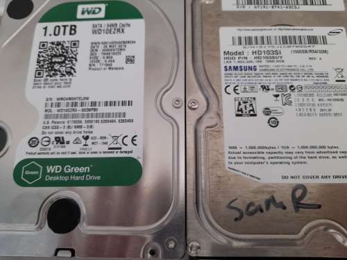 **CRAZY SPECIAL***FREE FREIGHT*LOT OF 4X 1TB HDD. 6 X500GB DESKTOP HARD DRIVES**THE LOT  ONE BID**