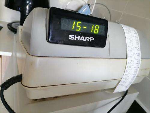 *LIQUIDATION ITEM*WORKING SHARK XE-A203 THERMAL ELECTRONIC CASH REGISTER WITH CASH TILL*