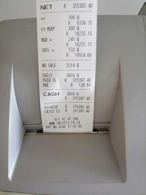 *LIQUIDATION ITEM*WORKING SHARK XE-A203 THERMAL ELECTRONIC CASH REGISTER WITH CASH TILL*