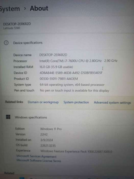 Dell Latitude 5580 - Intel Core i7 7th Gen, 16GB Ram, 512GB NVMe SSD, Windows 11,  & 15.6" Display
