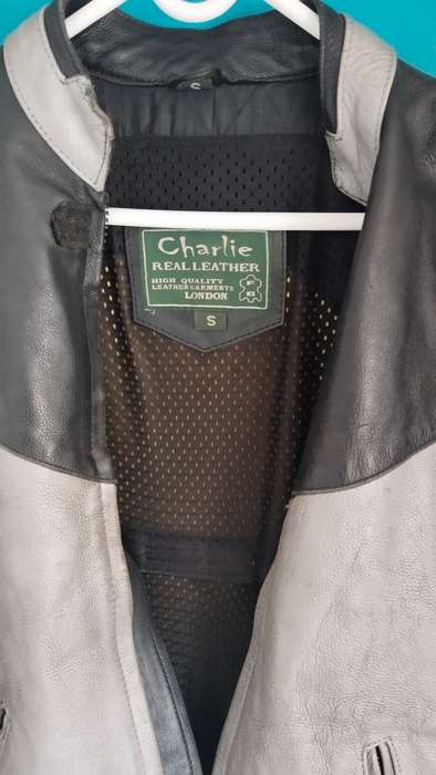 Charlie Black and Silver Leather Jacket Size: S